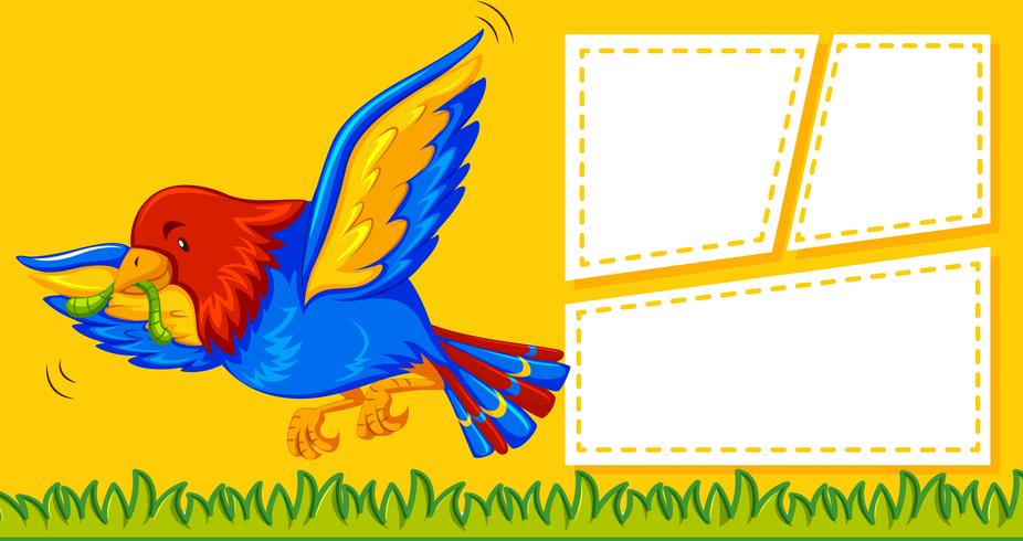 A parrot on note template vector