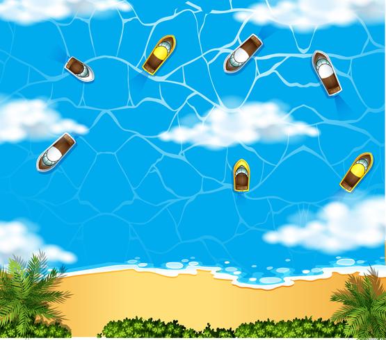 An aerial view of the beach vector