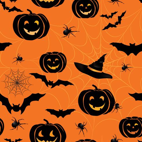 Happy Halloween seamless pattern. Holiday party background with  vector