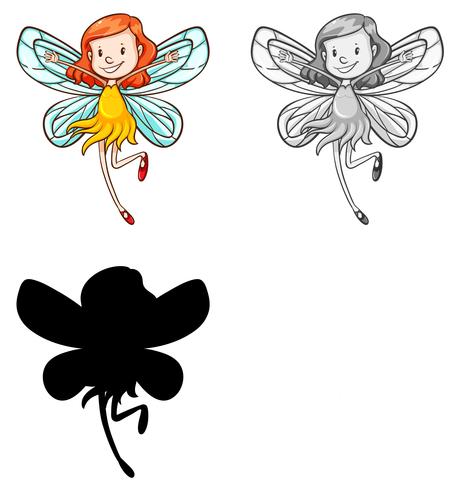 Set of fairy character vector