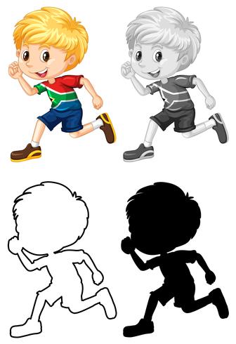 Set of boy running vector