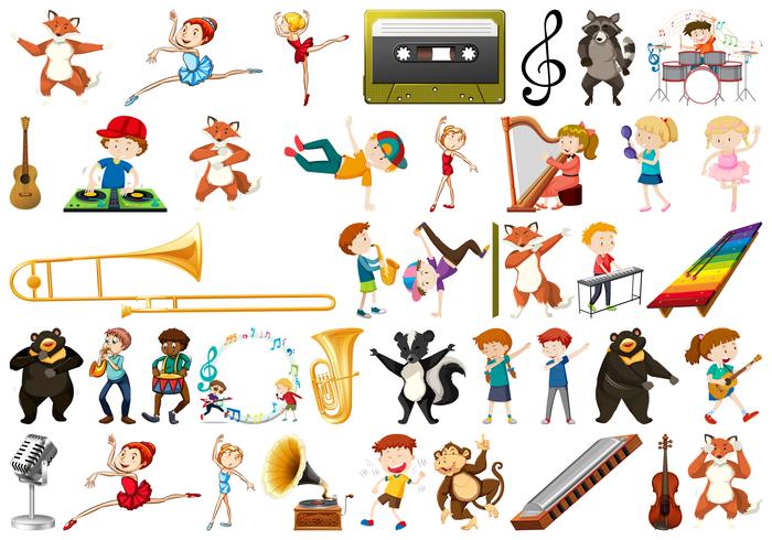 Set of music instrument vector