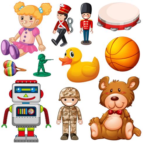 Set of childrens toys vector