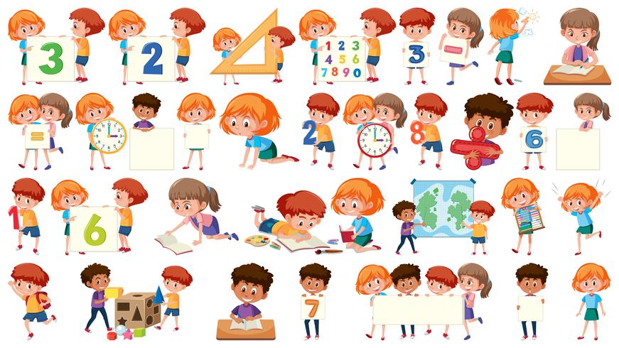 Conjunto de personajes infantiles. vector