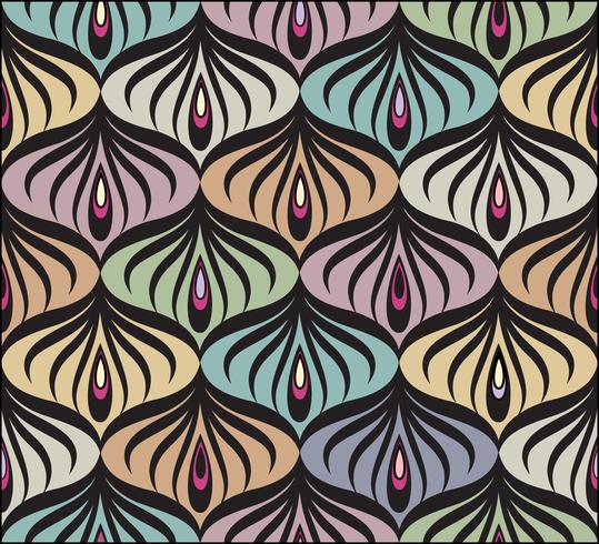 Abstract seamless pattern Floral oriental geometric line ornament vector