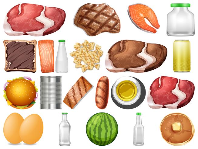 Conjunto de alimentos saludables vector