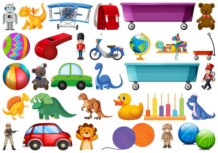 Set de juguetes infantiles vector