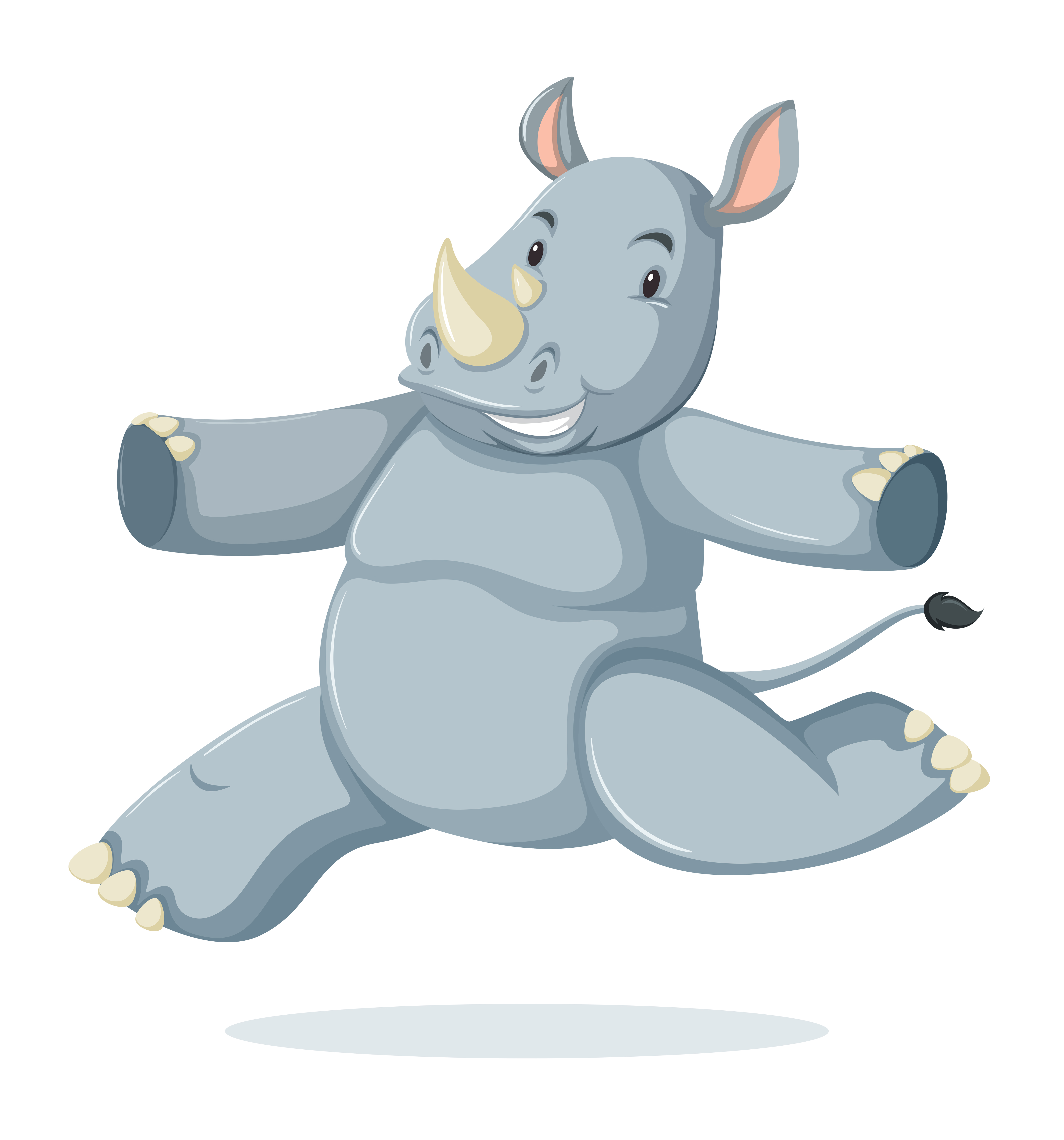 A happy rhinoceros character 589133 Vector Art at Vecteezy