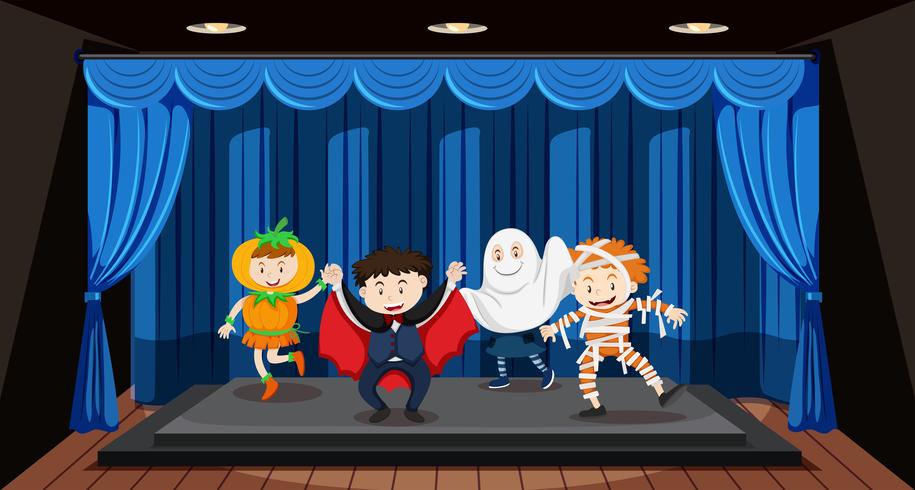 Kids doing role play on stage 589140 Vector Art at Vecteezy