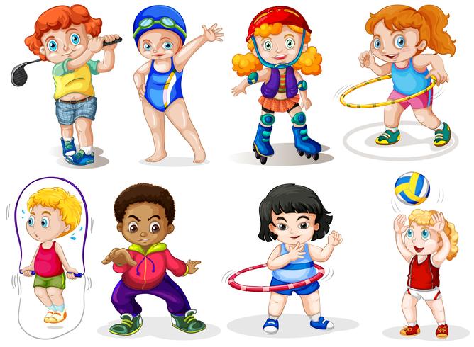 Set of sport kids vector