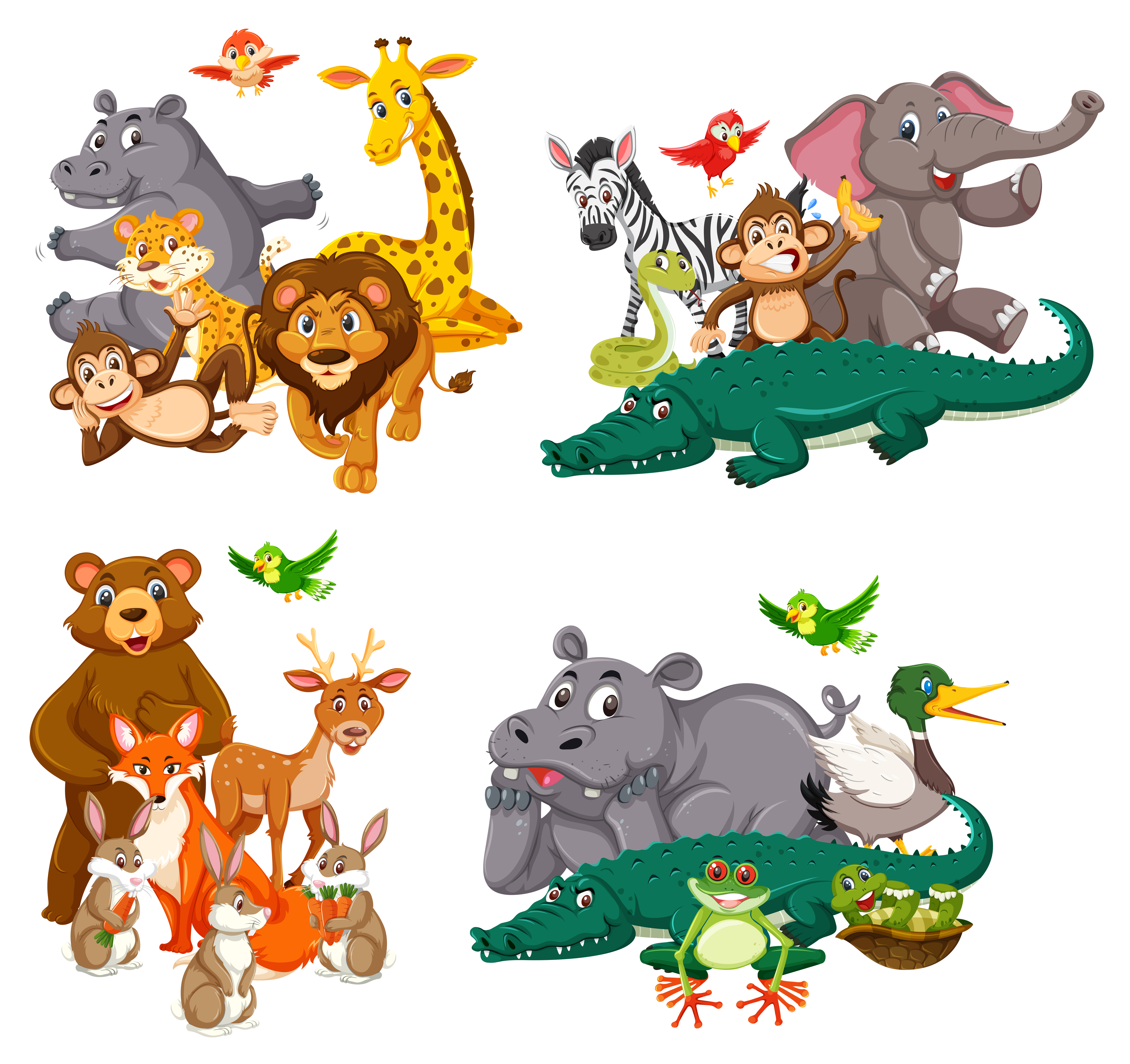 Set of animal  character 589156 Vector Art at Vecteezy 