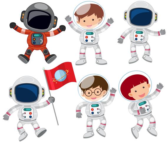 A Set of Astronaut vector