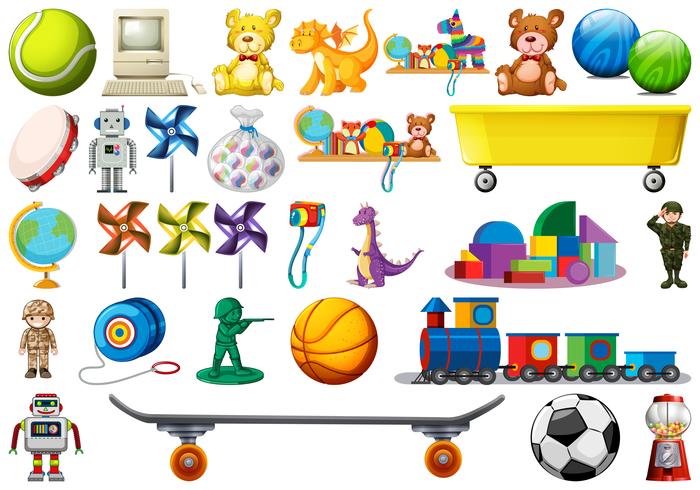 Set de juguetes infantiles vector