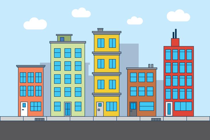 city street illustration vector