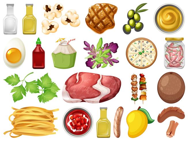 Set of different food vector