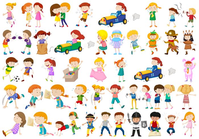 Conjunto de personajes infantiles. vector