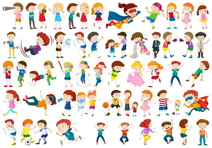 Conjunto de personajes infantiles. vector