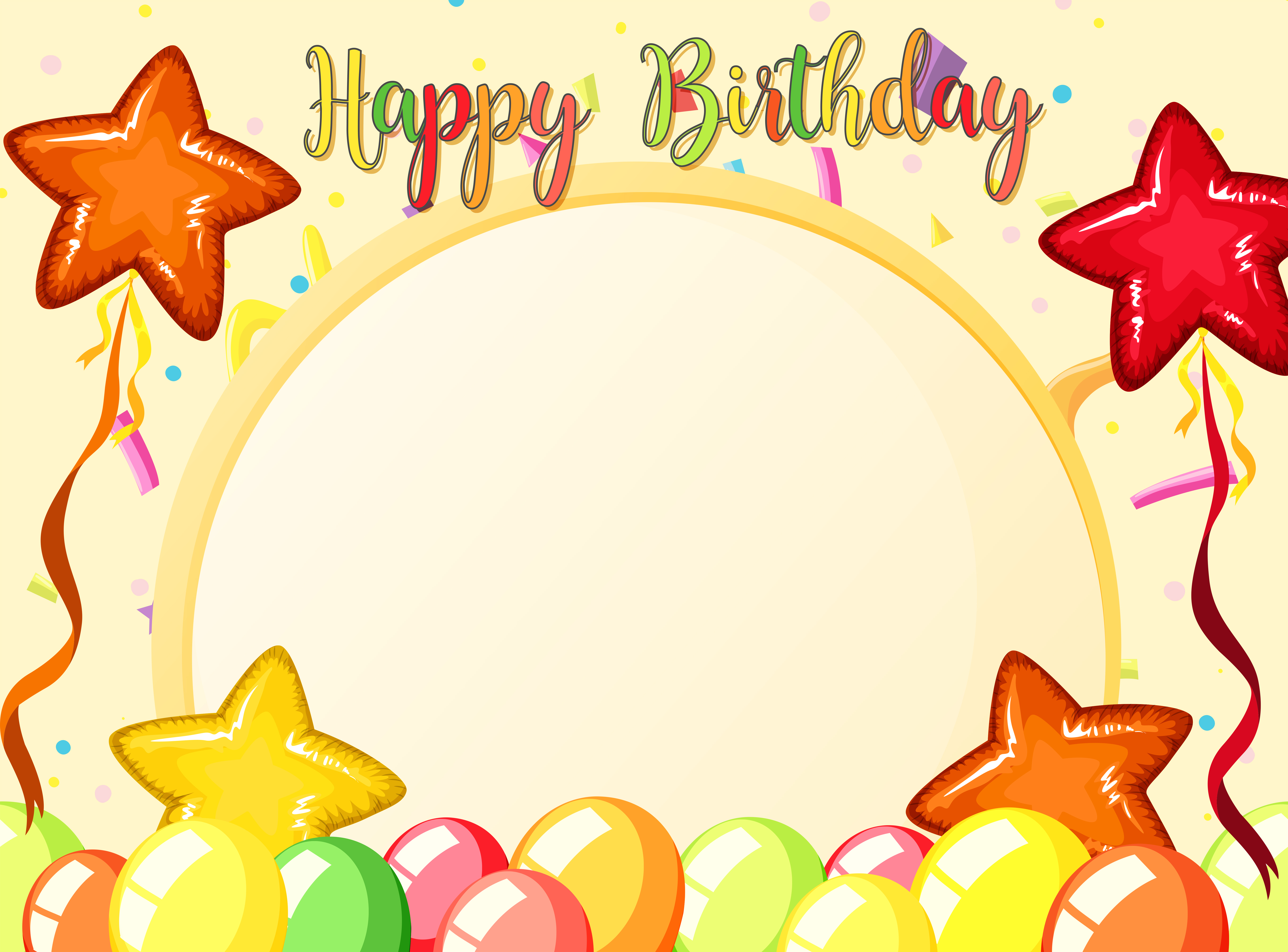 Download Happy birthday card template 589379 Vector Art at Vecteezy