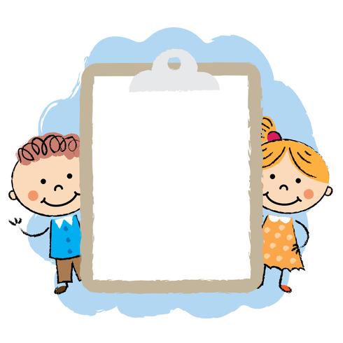 Cute cartoon kids frame vector