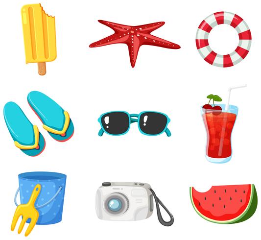 A Set of Summer Beach Element vector