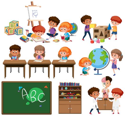 Set of learning kids vector