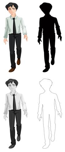 Set of male office worker vector