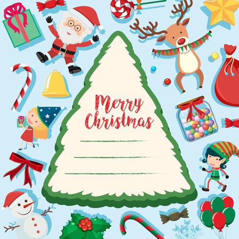 Border template with christmas elements vector