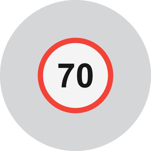 Vector Speed Limit 70 Icon