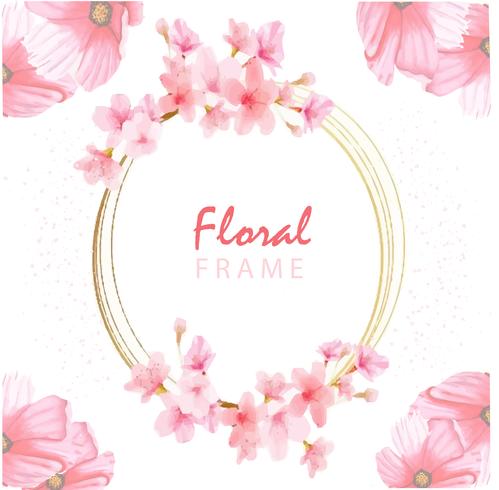Pink Floral  Frame vector