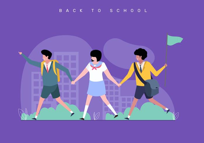 Kids Back to School Concept Illustration vector