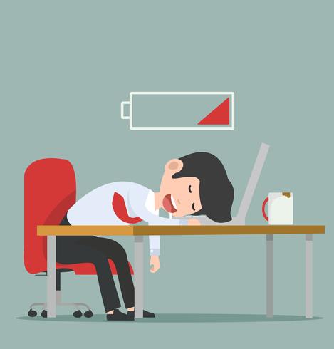 businessman Sleeping at work vector