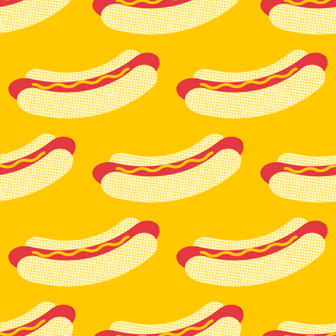 Hotdog Pop de patrones sin fisuras vector