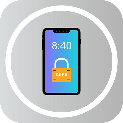 Vector GDPR Mobile Security Lock Icon