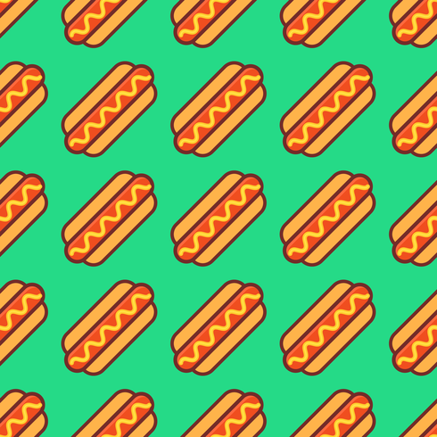 Pop Hotdogs Vector de patrones sin fisuras