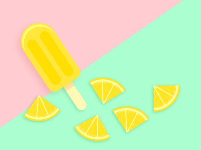 Lemon Popsicle Vector Background