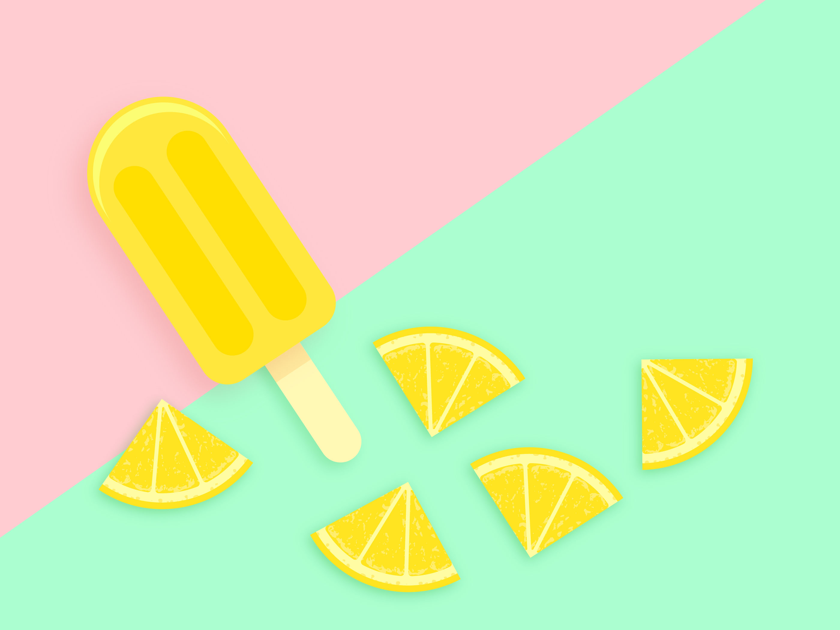 Download Lemon Popsicle Vector Background 589657 Vector Art at Vecteezy