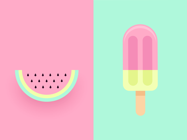 Watermelon Vector Duo Pastel Background