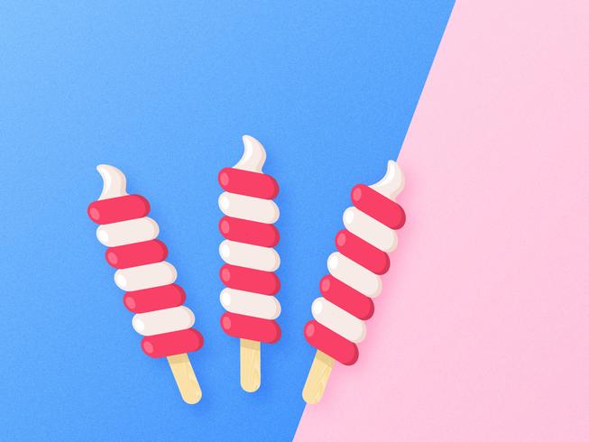 Paletas torcidas en el fondo del pastel del dúo vector