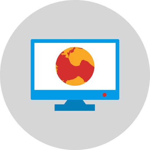 Vector Globe Internet Web Online Monitor Icon