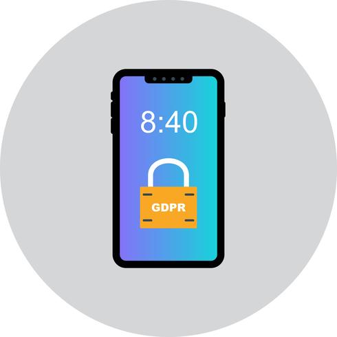 Vector GDPR Mobile Security Lock Icon