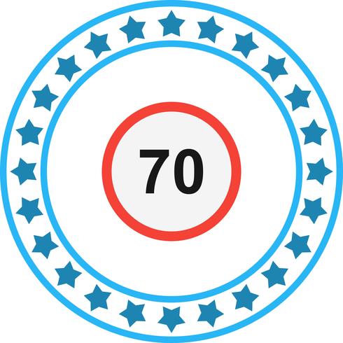 Icono de Vector de límite de velocidad 70