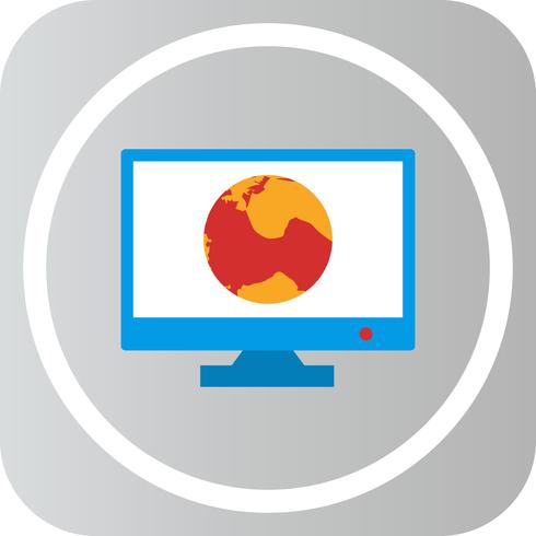 Vector Globe Internet Web Online Monitor Icon