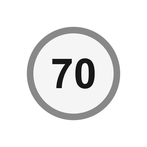 Vector Speed Limit 70 Icon