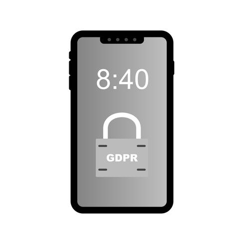 Vector GDPR Mobile Security Lock Icon