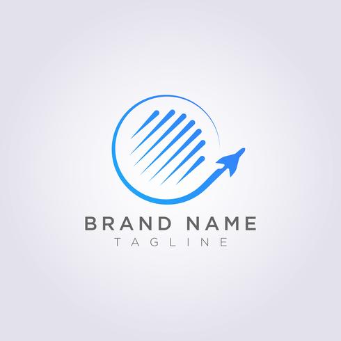 Vector Symbol Design Circle plane logo icon