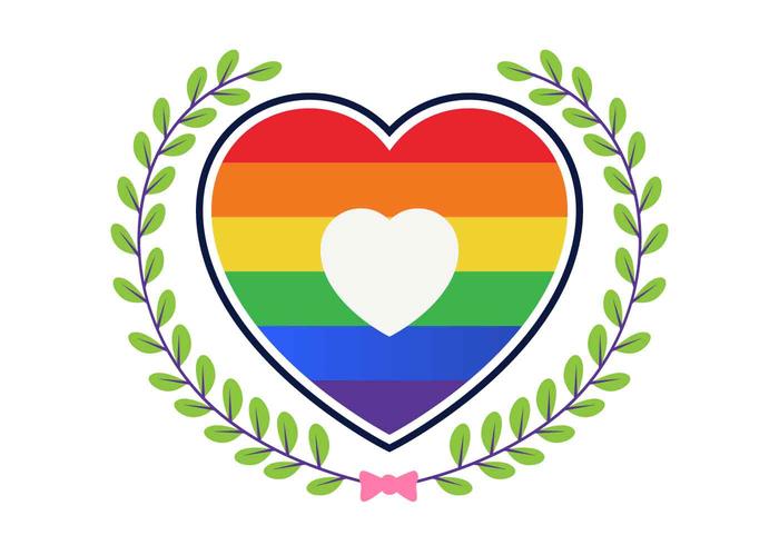 Love With Rainbow Vector Illustration