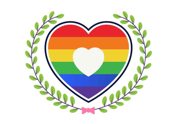 Love With Rainbow Vector Illustration