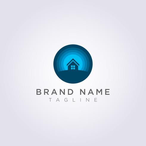 Design a home logo on the moon with stars for your Business or Brand vector
