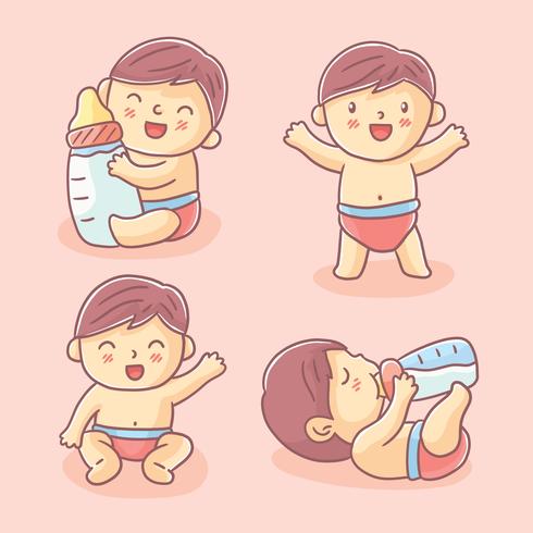 Hand Drawn Cute Baby Vector