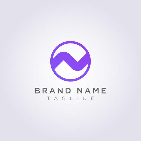 Design Logo Icon The letter N is combined with a circle vector